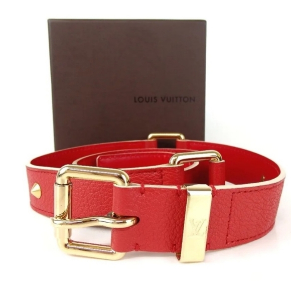 Louis Vuitton Suhali Studded Belt in Geranium Excellent pre-loved Like 🆕! - Picture 1 of 10